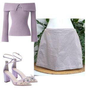 Urban Outfitters BDG Sara Twill High Waist Mini Skirt Purple Y2K Women’s Size Sm